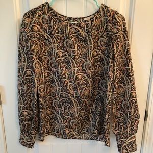 J. Crew Paisley Silk Blouse